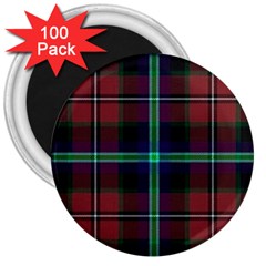 Purple And Red Tartan Plaid 3  Magnets (100 Pack) by allthingseveryone