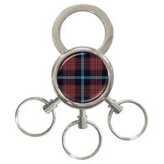 Purple And Red Tartan Plaid 3-ring Key Chains by allthingseveryone