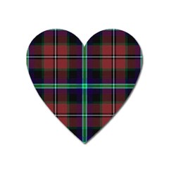 Purple And Red Tartan Plaid Heart Magnet by allthingseveryone