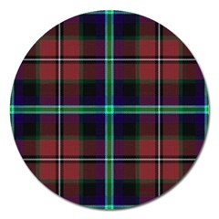 Purple And Red Tartan Plaid Magnet 5  (round) by allthingseveryone