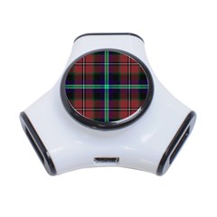 Purple And Red Tartan Plaid 3-port Usb Hub by allthingseveryone