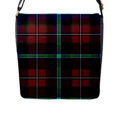 Purple And Red Tartan Plaid Flap Messenger Bag (l) 