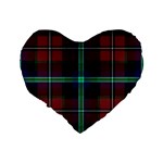 Purple And Red Tartan Plaid Standard 16  Premium Flano Heart Shape Cushions Back