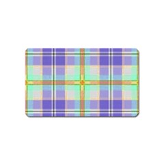 Blue And Yellow Plaid Magnet (name Card) by allthingseveryone