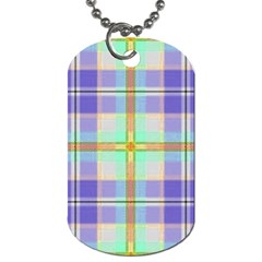 Blue And Yellow Plaid Dog Tag (one Side) by allthingseveryone