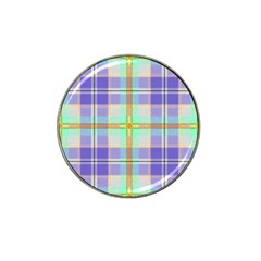 Blue And Yellow Plaid Hat Clip Ball Marker by allthingseveryone