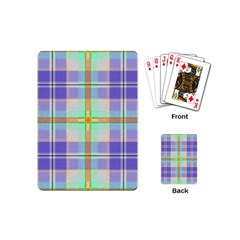 Blue And Yellow Plaid Playing Cards (mini)  by allthingseveryone