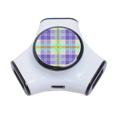 Blue And Yellow Plaid 3-port Usb Hub by allthingseveryone