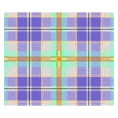 Blue And Yellow Plaid Double Sided Flano Blanket (small)  by allthingseveryone