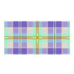 Blue And Yellow Plaid Satin Wrap by allthingseveryone