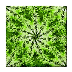 Lime Green Starburst Fractal Tile Coasters by allthingseveryone