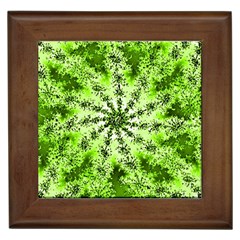 Lime Green Starburst Fractal Framed Tiles by allthingseveryone