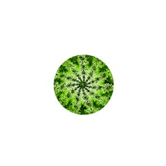 Lime Green Starburst Fractal 1  Mini Magnets by allthingseveryone