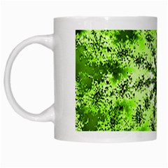 Lime Green Starburst Fractal White Mugs by allthingseveryone