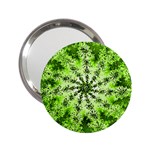 Lime Green Starburst Fractal 2.25  Handbag Mirrors Front