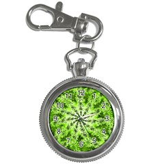 Lime Green Starburst Fractal Key Chain Watches by allthingseveryone