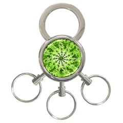 Lime Green Starburst Fractal 3-ring Key Chains by allthingseveryone