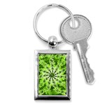 Lime Green Starburst Fractal Key Chains (Rectangle)  Front