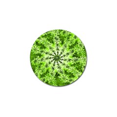 Lime Green Starburst Fractal Golf Ball Marker by allthingseveryone