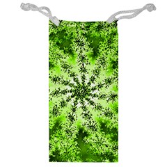 Lime Green Starburst Fractal Jewelry Bag by allthingseveryone