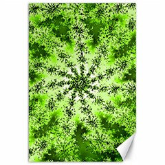 Lime Green Starburst Fractal Canvas 20  X 30  