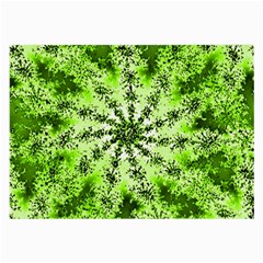 Lime Green Starburst Fractal Large Glasses Cloth