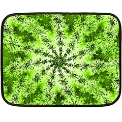 Lime Green Starburst Fractal Fleece Blanket (mini)