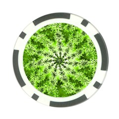 Lime Green Starburst Fractal Poker Chip Card Guard (10 Pack) by allthingseveryone