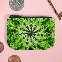 Lime Green Starburst Fractal Mini Coin Purses by allthingseveryone