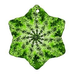 Lime Green Starburst Fractal Ornament (snowflake) by allthingseveryone