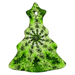 Lime Green Starburst Fractal Ornament (christmas Tree) 