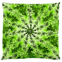 Lime Green Starburst Fractal Large Cushion Case (one Side)