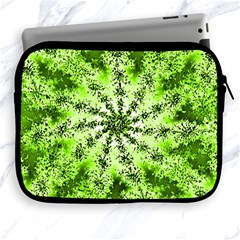 Lime Green Starburst Fractal Apple Ipad 2/3/4 Zipper Cases by allthingseveryone