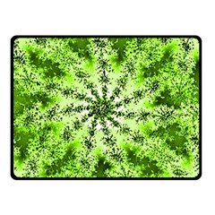 Lime Green Starburst Fractal Double Sided Fleece Blanket (small) 