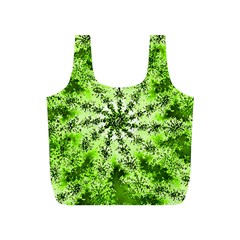 Lime Green Starburst Fractal Full Print Recycle Bags (s)  by allthingseveryone