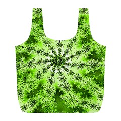 Lime Green Starburst Fractal Full Print Recycle Bags (l) 