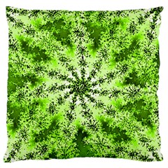 Lime Green Starburst Fractal Large Flano Cushion Case (one Side) by allthingseveryone