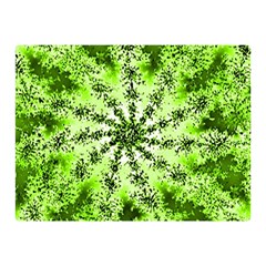 Lime Green Starburst Fractal Double Sided Flano Blanket (mini) 