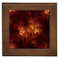 Artsy Brown Trees Framed Tiles