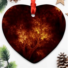 Artsy Brown Trees Ornament (heart) by allthingseveryone