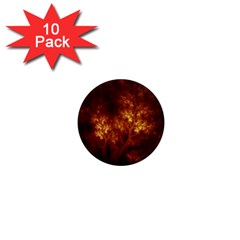 Artsy Brown Trees 1  Mini Magnet (10 Pack) 