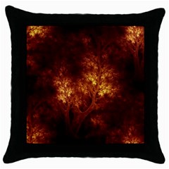 Artsy Brown Trees Throw Pillow Case (black) by allthingseveryone