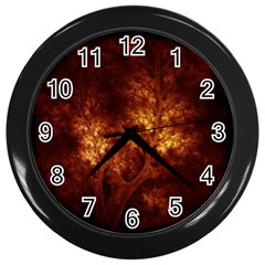 Artsy Brown Trees Wall Clocks (black)