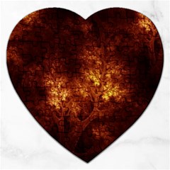 Artsy Brown Trees Jigsaw Puzzle (heart)