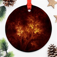 Artsy Brown Trees Round Ornament (two Sides)