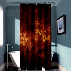 Artsy Brown Trees Shower Curtain 36  X 72  (stall)  by allthingseveryone