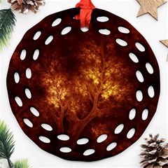 Artsy Brown Trees Ornament (round Filigree)