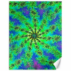 Green Psychedelic Starburst Fractal Canvas 18  X 24   by allthingseveryone