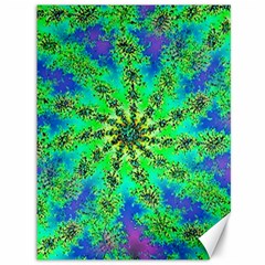 Green Psychedelic Starburst Fractal Canvas 36  X 48   by allthingseveryone