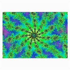 Green Psychedelic Starburst Fractal Large Glasses Cloth